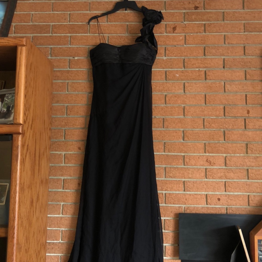 🖤RICKIE FREEMAN🖤ROSETTE SHOULDER EVENING GOWN🖤